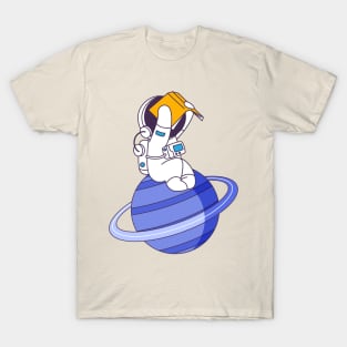 The Astronaut collection reading on the planet T-Shirt